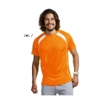 Μπλουζάκια t-shirt MATCH δίχρωμο με ρεγκλάν μανίκια